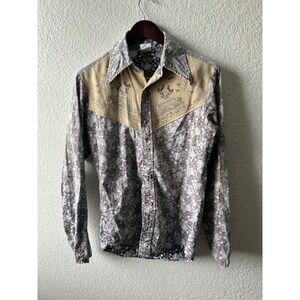 Vtg 70's KENNINGTON Mickey Mouse Western Shirt Men's One of A Kind Disney Rare